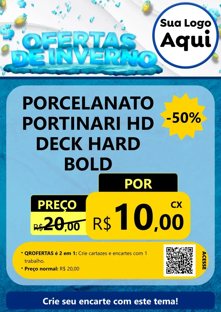Modelo de Cartaz para Cartaz A4 Vertical com o tema Ofertas de Inverno para Pisos e revestimentos