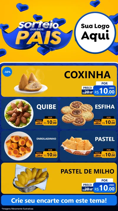 Modelo de TV para TV Vertical com o tema Sorteio Dia dos Pais para Salgadaria