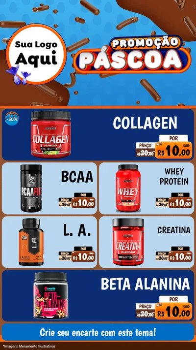 Modelo de TV para TV Vertical com o tema Promoção Páscoa para Suplementos alimentares
