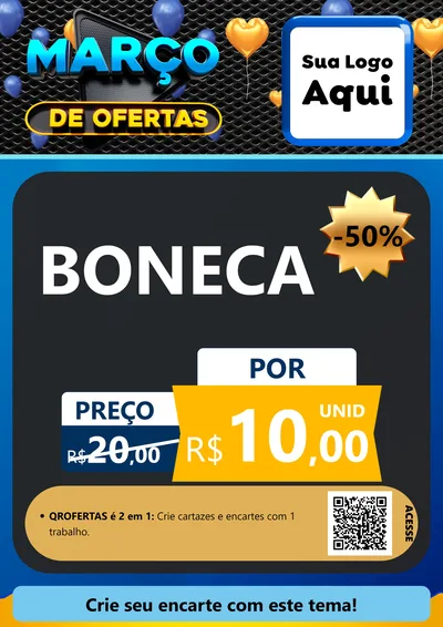 Modelo de Cartaz para Cartaz A4 Vertical com o tema Março de Ofertas para Brinquedos