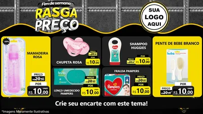Modelo de TV para TV Horizontal com o tema Fim de Semana Rasga Preço para Bebês