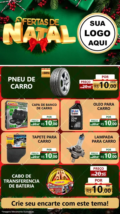 Modelo de TV para TV Vertical com o tema Ofertas de Natal para Auto peças