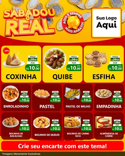 Modelo de Rede Social para Feed Instagram com o tema Sabadou do Real para Salgadaria