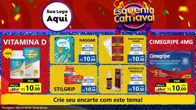 Modelo de TV para TV Horizontal com o tema Esquenta de Carnaval para Farmácia