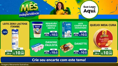 Modelo de TV para TV Horizontal com o tema Mês da Independência para Frios e Laticínios