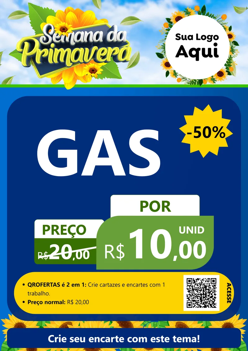 Modelo de Cartaz para Cartaz A4 Vertical com o tema Semana da Primavera para Água e gás