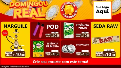 Modelo de TV para TV Horizontal com o tema Domingou do Real para Tabacaria