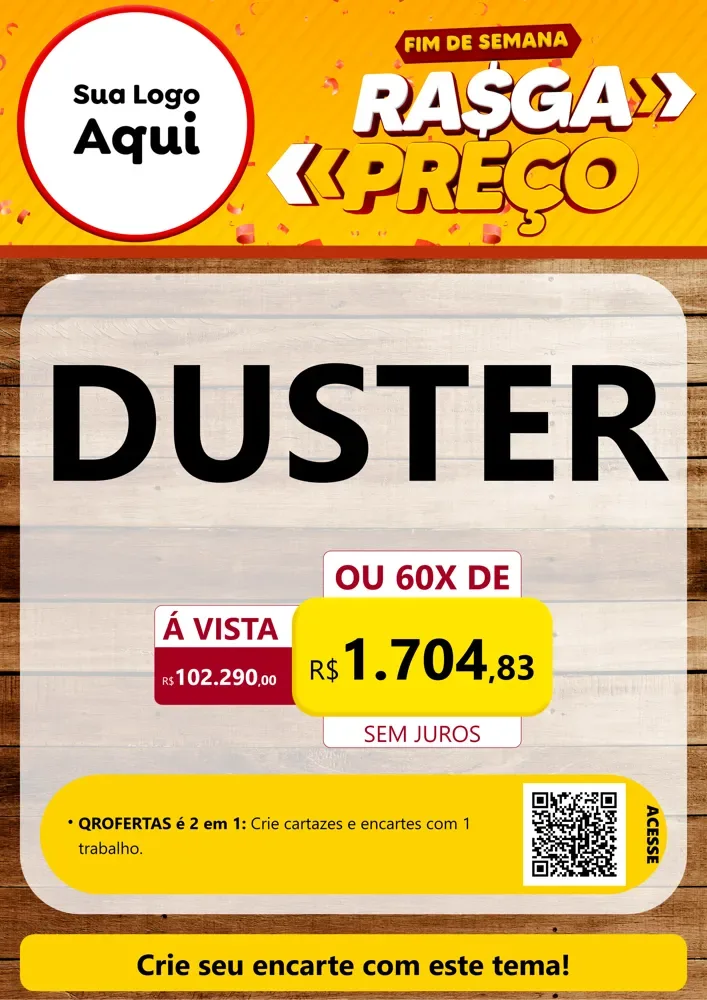 Modelo de Cartaz para Cartaz A4 Vertical com o tema Fim de Semana Rasga Preços para Concessionaria de Carros