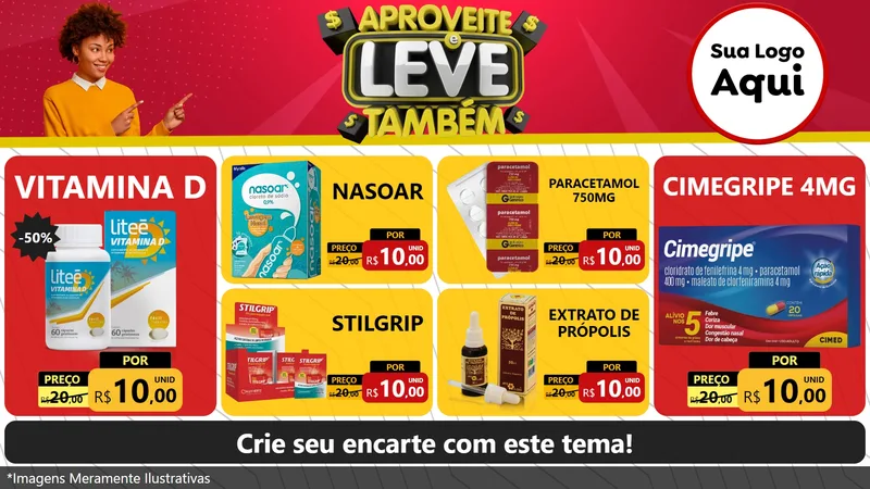 Modelo de TV para TV Horizontal com o tema Aproveite e Leve Também para Farmácia