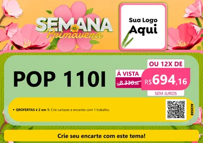 Modelo de Cartaz para Cartaz A4 Horizontal com o tema Semana da Primavera para Concessionaria de Motos