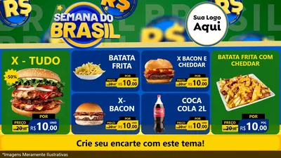 Modelo de TV para TV Horizontal com o tema Semana Do Brasil para Hamburgueria