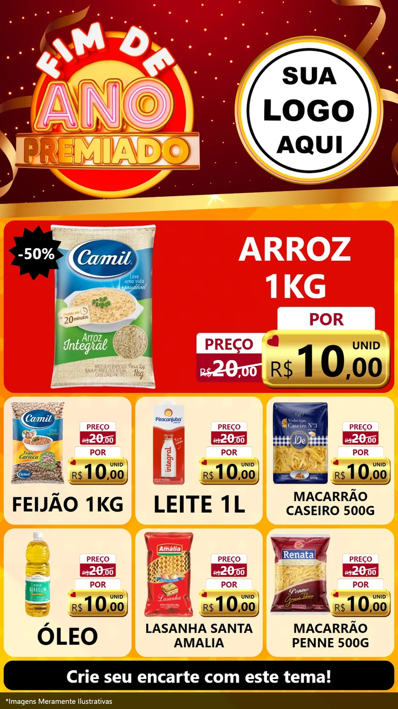 Modelo de Rede Social para Stories com o tema Fim de Ano Premiado para Supermercado