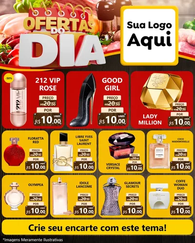 Modelo de Rede Social para Feed Instagram com o tema Ofertas do Dia para Perfumes
