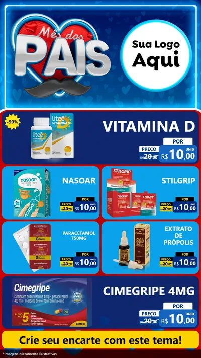 Modelo de TV para TV Vertical com o tema Mês Dos Pais para Farmácia
