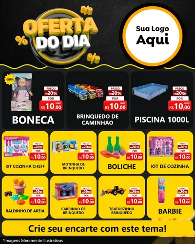 Modelo de Rede Social para Feed Instagram com o tema Oferta Do Dia para Brinquedos