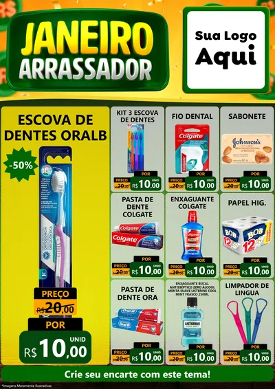 Modelo de Encarte para Encarte A4 Vertical com o tema Janeiro Arrasador para Higiene Pessoal