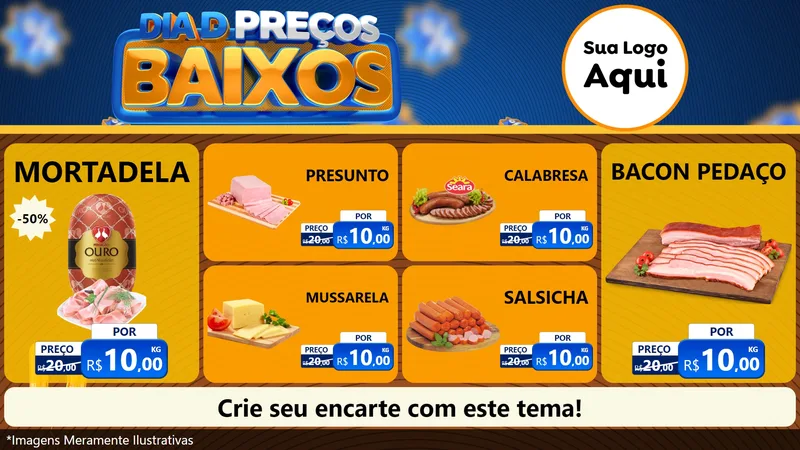 Modelo de TV para TV Horizontal com o tema Dia D Preço Baixo para Frios e Laticínios