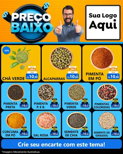 Modelo de Rede Social para Feed Instagram com o tema Preço Baixo para Produtos Naturais