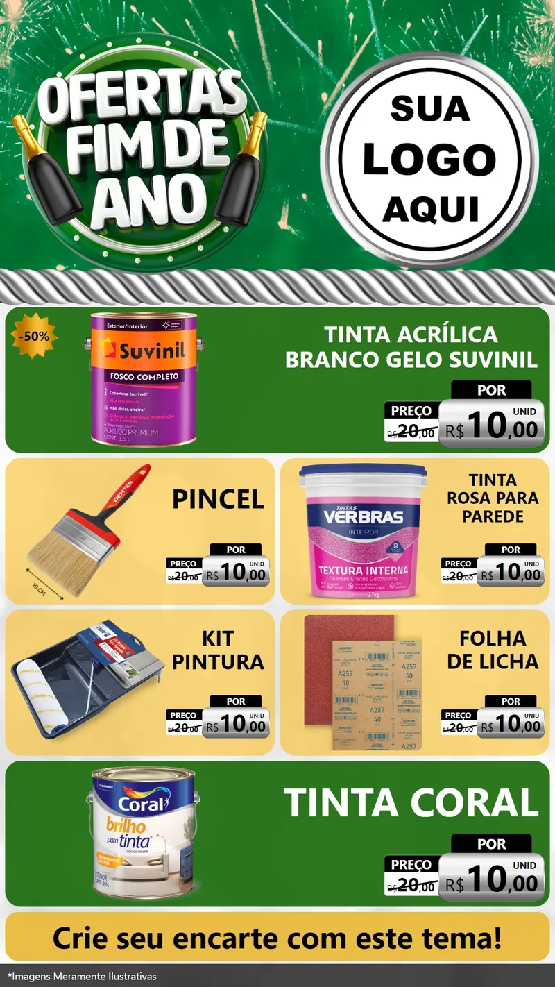 Modelo de TV para TV Vertical com o tema Ofertas Fim de Ano para Tintas e Ferramentas