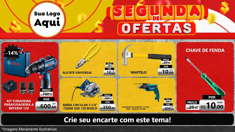 Modelo de TV para TV Horizontal com o tema Segunda de Ofertas para Maquinas e Ferramentas