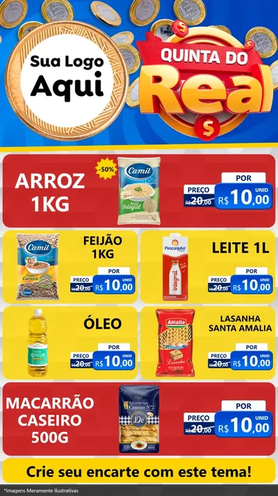 Modelo de TV para TV Vertical com o tema Quinta do Real para Supermercado