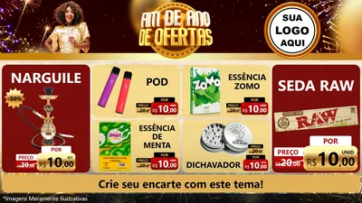 Modelo de TV para TV Horizontal com o tema Fim de Ano de Ofertas para Tabacaria