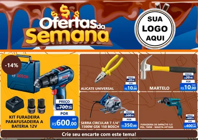 Modelo de Encarte para Encarte A4 Horizontal com o tema Ofertas da Semana - Páscoa para Maquinas e Ferramentas
