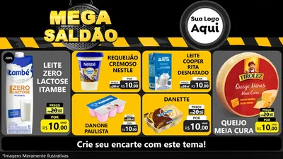 Modelo de TV para TV Horizontal com o tema Mega Saldão para Frios e Laticínios