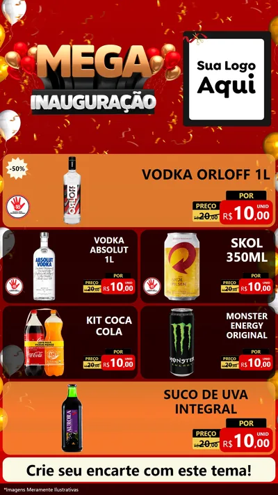 Modelo de TV para TV Vertical com o tema Mega Inauguração para Distribuidora de bebidas