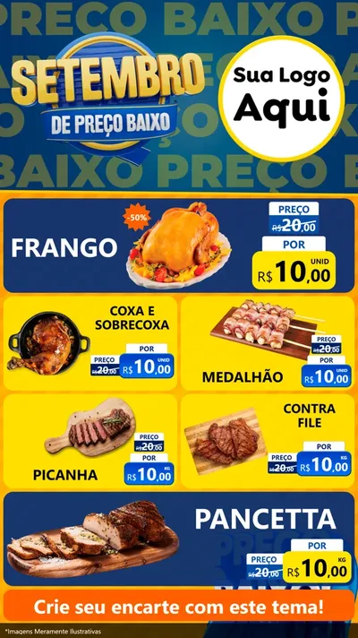 Modelo de TV para TV Vertical com o tema Setembro De Preço Baixo para Assados