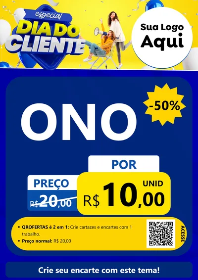 Modelo de Cartaz para Cartaz A4 Vertical com o tema Especial Dia do Cliente para Óticas