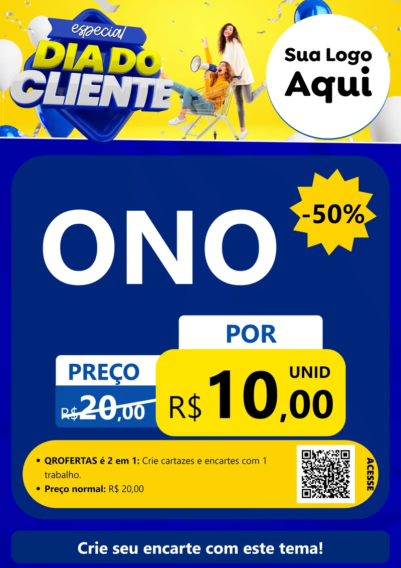 Modelo de Cartaz para Cartaz A4 Vertical com o tema Especial Dia do Cliente para Óticas