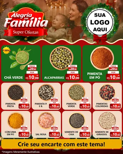 Modelo de Rede Social para Feed Instagram com o tema Alegria Em Família - Super Ofertas para Produtos Naturais