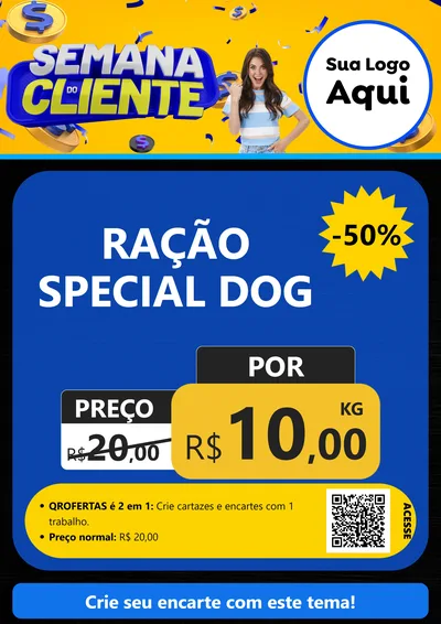 Modelo de Cartaz para Cartaz A4 Vertical com o tema Semana do Cliente para Pet Shop