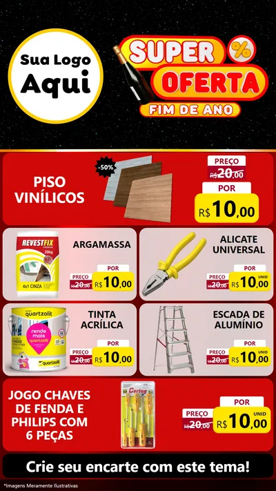 Modelo de TV para TV Vertical com o tema Super Oferta Fim de Ano para Material para Construção