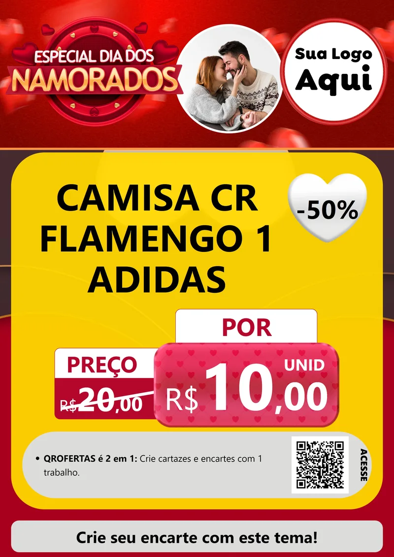 Modelo de Cartaz para Cartaz A4 Vertical com o tema Especial Dia Dos Namorados para Roupas e acessórios