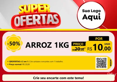 Modelo de Cartaz para Cartaz A4 Horizontal com o tema Super Ofertas para Supermercado