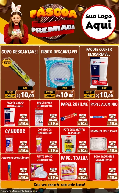Modelo de Encarte para Encarte Grande com o tema Páscoa Premiada para Embalagens