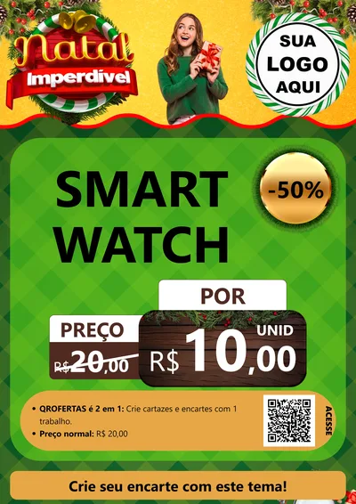 Modelo de Cartaz para Cartaz A4 Vertical com o tema Natal Imperdível para Informática