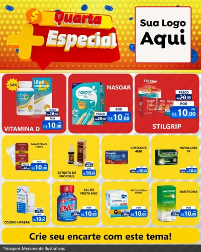 Modelo de Rede Social para Feed Instagram com o tema Quarta Mais Especial para Farmácia