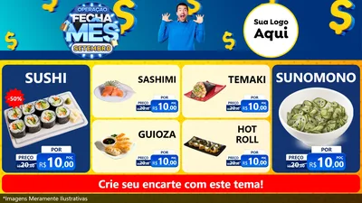 Modelo de TV para TV Horizontal com o tema Operação Fecha Mês Setembro para Comida japonesa