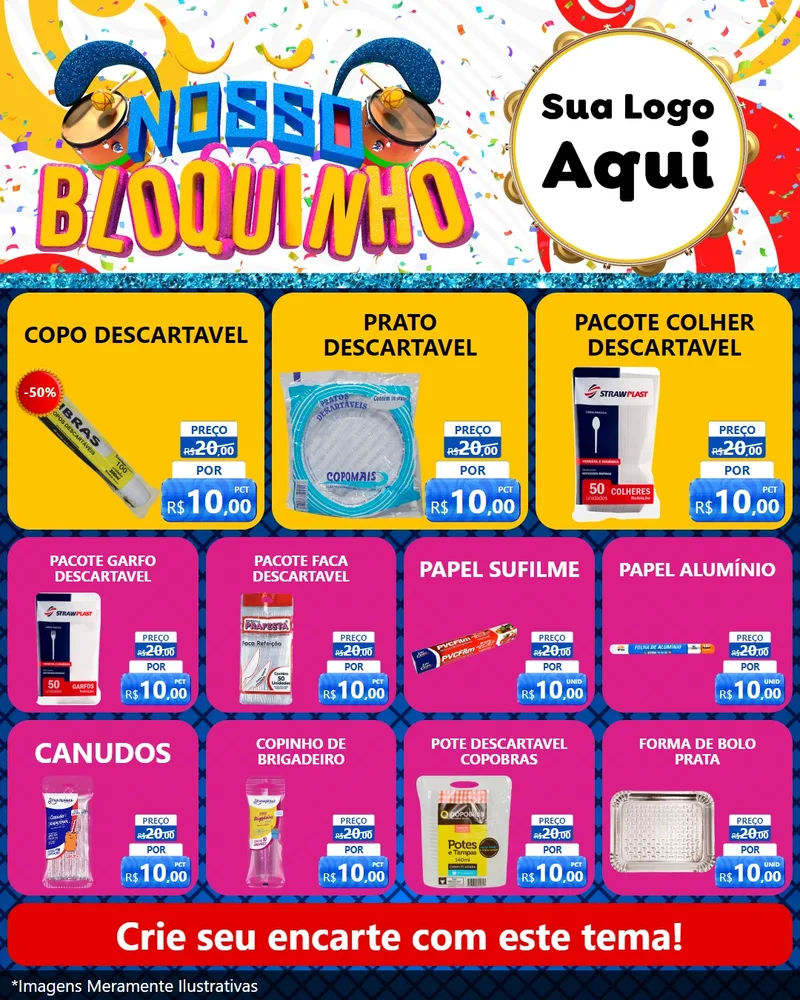 Modelo de Rede Social para Feed Instagram com o tema Nosso Bloquinho para Embalagens