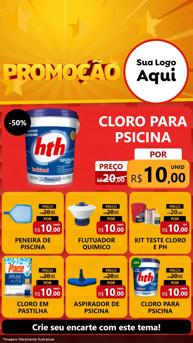 Modelo de Rede Social para Stories com o tema Promoção para Produtos para Piscina
