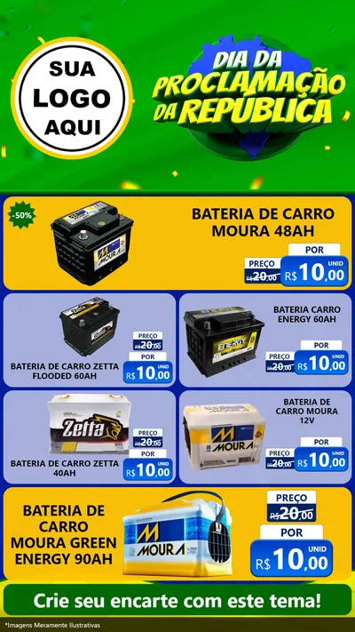 Modelo de TV para TV Vertical com o tema Dia Da Proclamação Da República para Baterias Elétricas