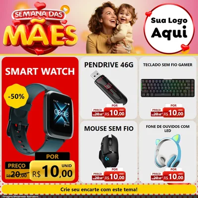 Modelo de Rede Social para Feed Facebook com o tema Semana das Mães para Informática