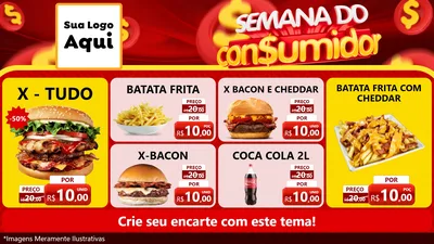Modelo de TV para TV Horizontal com o tema Semana do Consumidor para Hamburgueria