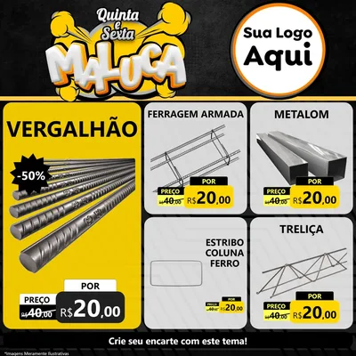 Modelo de Rede Social para Feed Facebook com o tema Quinta e Sexta Maluca para Ferragens