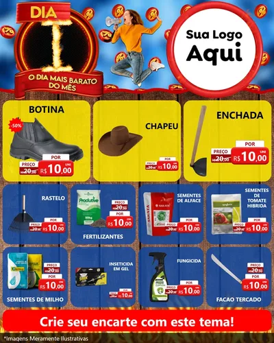 Modelo de Rede Social para Feed Instagram com o tema Dia I - O Dia Mais Barato Do Mês para Agropecuária
