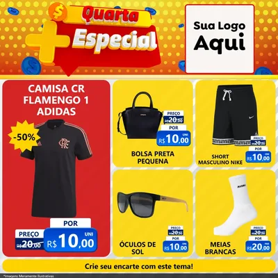 Modelo de Rede Social para Feed Facebook com o tema Quarta Mais Especial para Roupas e acessórios