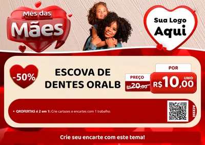 Modelo de Cartaz para Cartaz A4 Horizontal com o tema Mês das Mães para Higiene Pessoal
